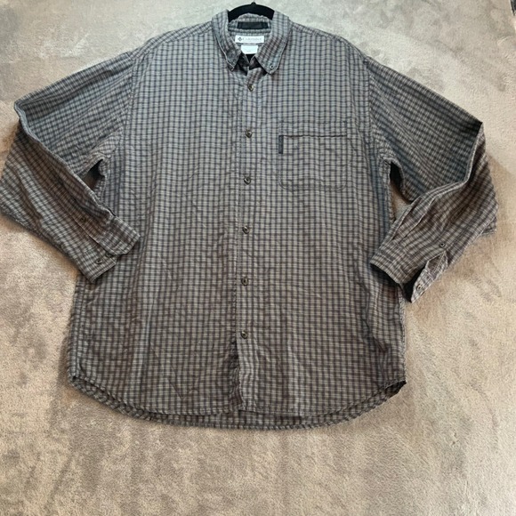 Columbia Other - Columbia Mens XL Grey Plaid Long Sleeve Button Down Shirt Modal Blend AM7511
